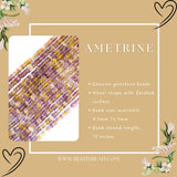 Ametrine Wheel Gemstone Beads
