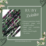 Ruby Zoisite Rondelle Gemstone Beads