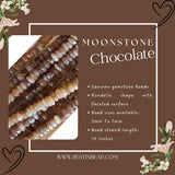 Chocolate Moonstone Rondelle Gemstone Beads