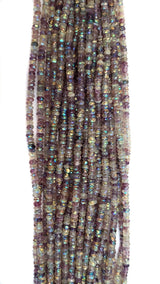 Rondelle Shaped Amethyst Light AB Coated Gemstone Beads