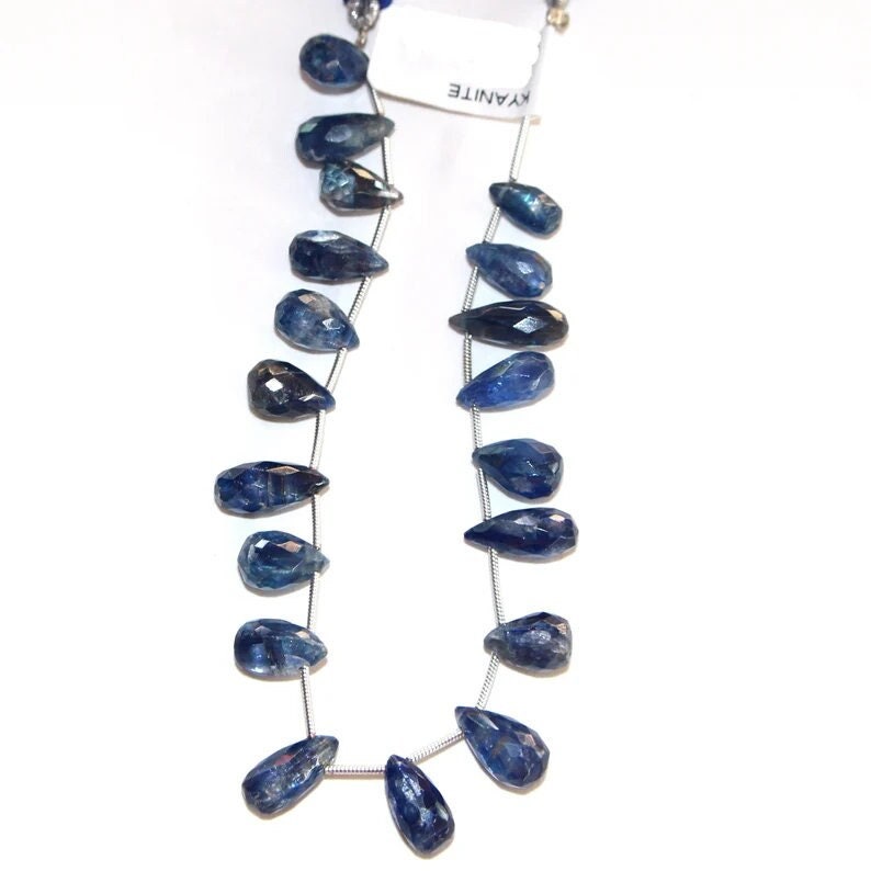Blue Kyanite Faceted Drop Strand