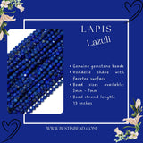Lapis Lazuli Dark Rondelle Gemstone Beads