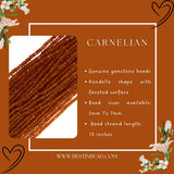 Carnelian Rondelle Gemstone Beads