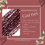 Rhodolite Garnet Drum Gemstone Beads