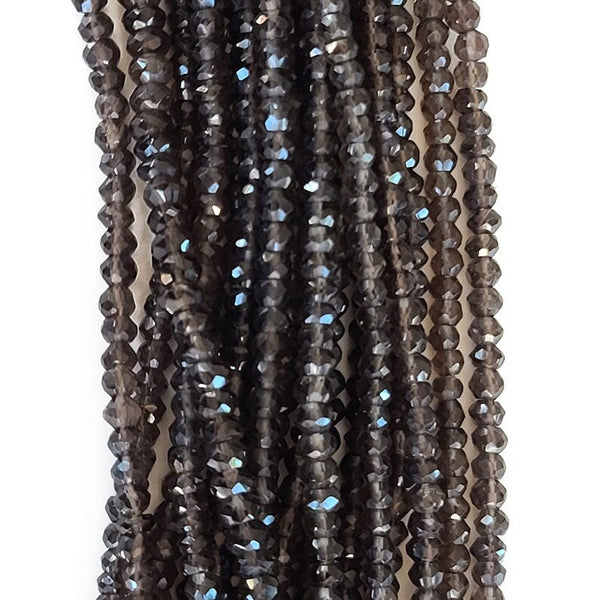 High-Quality Faceted Smoky Quartz Beads