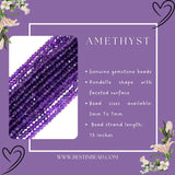 Amethyst Rondelle Gemstone Beads