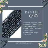 Pyrite Natural Gray Rondelle Gemstone Beads