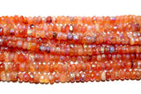 High-Quality Faceted Carnelian AB Coated Light Beads