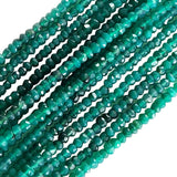 Rondelle Shaped Green Onyx Gemstone Beads