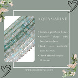 Aquamarine Rondelle Gemstone Beads