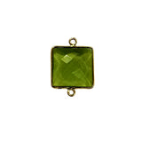 Boho Chic Peridot Bezel Pendant - Handcrafted Gemstone Necklace with 24kt Gold Plating
