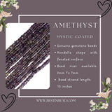Amethyst Mystic Coated Rondelle Gemstone Beads