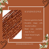 Sandstone Rondelle Gemstone Beads
