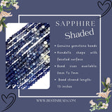 Sapphire Shaded Rondelle Gemstone Beads