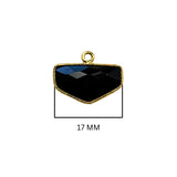 Boho Chic Black Onyx Bezel Pendant - Handcrafted Gemstone Necklace with 24kt Gold Plating