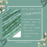 Blue Peruvian Chalcedony Rondelle Gemstone Beads