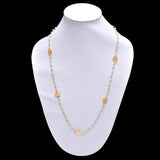 Gold Beaded Gemstone Necklace