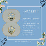 Opalite Coin/Round Pendant - Boho Chic Gemstone Necklace with 24kt Gold Elegance