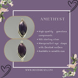 Boho Chic Amethyst Bezel Pendant - Handcrafted Gemstone Necklace in 925 Sterling Silver with Stunning Finishes
