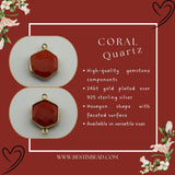 Coral Quartz Bezel Pendant