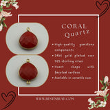 Coral Quartz Bezel Pendant