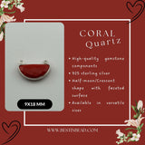 Boho Chic Coral Bezel Pendant - Handcrafted Gemstone Necklace in 925 Sterling Silver with Stunning Finishes