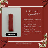 Boho Chic Coral Bezel Pendant - Handcrafted Gemstone Necklace in 925 Sterling Silver with Stunning Finishes