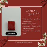 Boho Chic Coral Bezel Pendant - Handcrafted Gemstone Necklace in 925 Sterling Silver with Stunning Finishes