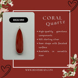 Boho Chic Coral Bezel Pendant - Handcrafted Gemstone Necklace in 925 Sterling Silver with Stunning Finishes
