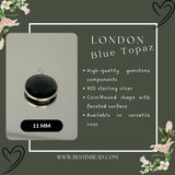 Boho Chic London Blue Topaz Bezel Pendant - Handcrafted Gemstone Necklace in 925 Sterling Silver with Stunning Finishes