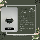 London Blue Topaz Sterling Silver Pendant – Boho Chic Gemstone Necklace