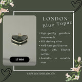 London Blue Topaz Sterling Silver Pendant – Boho Chic Gemstone Necklace