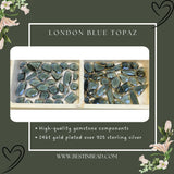 Boho Chic London Blue Topaz Bezel Pendant - Handcrafted Gemstone Necklace in 925 Sterling Silver with Stunning Finishes