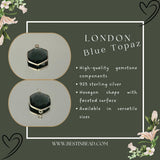Boho Chic London Blue Topaz Bezel Pendant - Handcrafted Gemstone Necklace in 925 Sterling Silver with Stunning Finishes