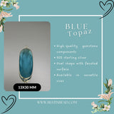Blue Topaz Sterling Silver Pendant – Handcrafted Bezel Gemstone