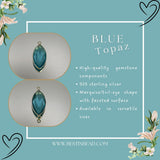 Boho Chic Blue Topaz Bezel Pendant - Handcrafted Gemstone Necklace in 925 Sterling Silver with Stunning Finishes