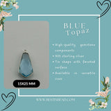 Boho Chic Blue Topaz Bezel Pendant - Handcrafted Gemstone Necklace in 925 Sterling Silver with Stunning Finishes