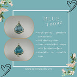 Boho Chic Blue Topaz Bezel Pendant - Handcrafted Gemstone Necklace in 925 Sterling Silver with Stunning Finishes