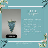 Blue Topaz Sterling Silver Pendant – Boho Gemstone Bezel Necklace