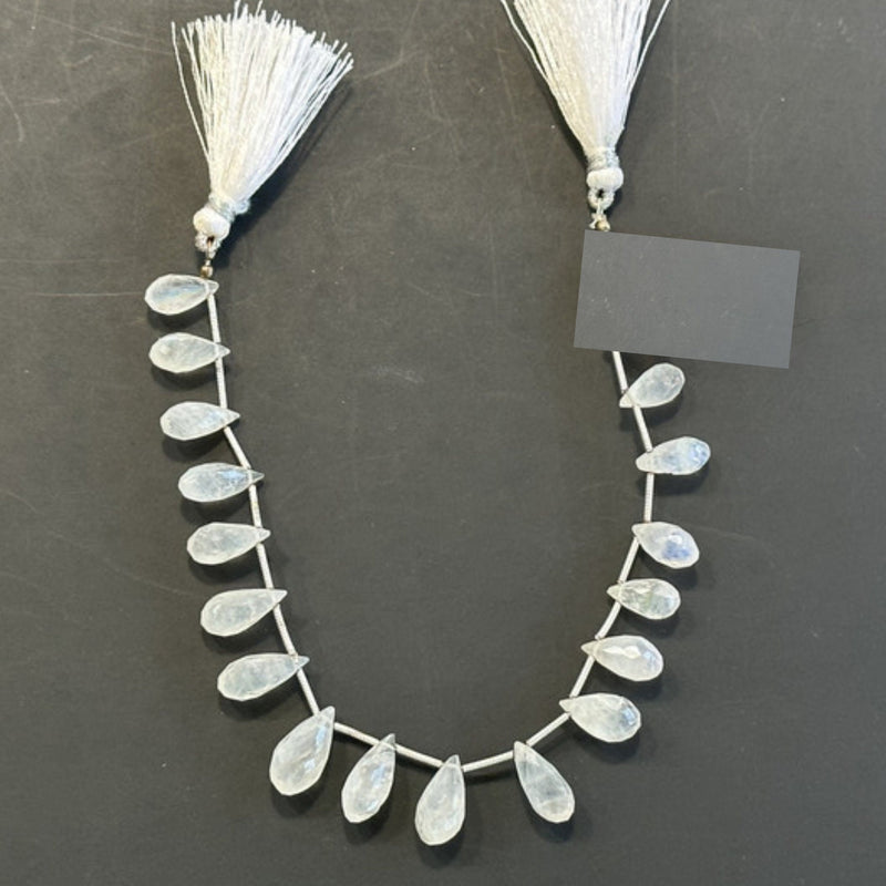 Rainbow Moonstone Faceted Teardrop Strand - Natural Semi-Precious Gemstone - 40, 58, 68, 92, 105, 117, 139, 147, 215 Carats - Various Sizes