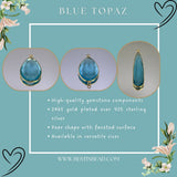 Boho Blue Topaz Pendant – 24kt Gold Plated Gemstone Necklace