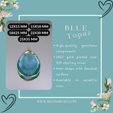 Boho Blue Topaz Pendant – 24kt Gold Plated Gemstone Necklace