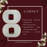Boho Chic Garnet Bezel Pendant - Handcrafted Gemstone Necklace in 925 Sterling Silver with Stunning Finishes