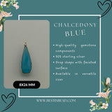 Boho Chic Chalcedony Blue Bezel Pendant - Handcrafted Gemstone Necklace in 925 Sterling Silver with Stunning Finishes