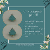 Boho Chic Chalcedony Blue Bezel Pendant - Handcrafted Gemstone Necklace in 925 Sterling Silver with Stunning Finishes