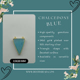 Chalcedony Blue Triangle Pendant - Boho Chic Gemstone Necklace with 24kt Gold Elegance
