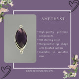 Boho Chic Amethyst Bezel Pendant - Handcrafted Gemstone Necklace in 925 Sterling Silver with Stunning Finishes