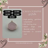 Pink Chalcedony Heart Pendant - Boho Chic Gemstone Necklace with 925 Sterling Silver Elegance