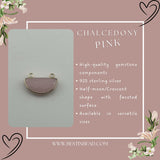 Pink Chalcedony Moon/Crescent Pendant - Boho Chic Gemstone Necklace with 925 Sterling Silver Elegance