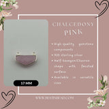 Pink Chalcedony Chevron/Half Hexagon Pendant - Boho Chic Gemstone Necklace with 925 Sterling Silver Elegance